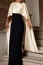 Beige Satin Bridal Cape 150 cm |   Beige Satin Evening Dress Cape |   Long Bridal Cape |   Elegant Wedding Cape 35(Front)X40(Back)X150(Side)Cm