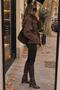Women's Standing Collar Waist-Tie Soft Textured Suede Jacket - 2