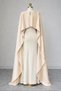 Beige Satin Bridal Cape 150 cm |   Beige Satin Evening Dress Cape |   Long Bridal Cape |   Elegant Wedding Cape 35(Front)X40(Back)X150(Side)Cm - 5