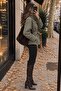 Women's Standing Collar Waist-Tie Soft Textured Suede Jacket - 4