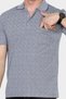 Men's Dad and Middle-Aged Combed Cotton T-Shirt with Collar and Pocket, Jacquard Patterned Fabric, Classic Cut - 3