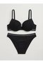 Women's Bamboo Bra Panty Set 95% Bamboo 5% Lycra Supported Underwire Black Ecru - 3