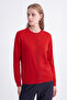 Button Detailed Ribbed Knitwear Red Cardigan 0042 - 2