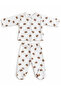Newborn Baby Cotton Ribbed 2-Piece Set with Patterned Snap Fastener Top and Booties Bottom 0-3 Months - 2
