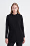 High Collar Ribbed Black Tunic 0014 - 2