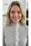 Lace Detailed Ribbed Knit Cardigan - 2