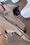 Women's Light Camel Cape Trench Coat - 5