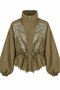 Olive Embroidered Stand Collar Jacket - 9773 - 2