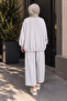 Oversize Premium Cupra Modal Textured Buttoned Double Set - 5