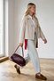 Stone Color Double-Breasted Buttoned Lined Belted Short Trench Coat Jacket - 3