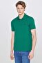 100% Cotton Regular Fit Regular Cut Green Polo Neck T-Shirt - 2