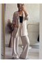 Cream Color Oysho Fabric Comfortable Fit Double Set - 6