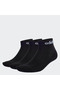 Think Linear Ankle Length 3 Pairs Black - White Unisex Socks Ic1305