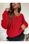 Women's Draped V-Neck Selanik Knit Basic Sweater - 2