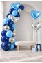 Midnight Blue Silver Deluxe Balloon Set 24 Pieces Navy Blue Chrome Silver Heart Foil Men's Birthday Baby Shower Party Decoration Balloons - 3