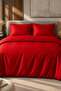 Premium Striped Cotton Satin Double Duvet Cover Set |   Pillowcase and Sheet Included |   Red - 5
