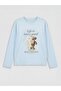 Crew Neck Printed Girls' Pajama Set (W6) - 3
