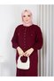 Stoned Buttoned Long Cardigan Balloon Sleeve Knitwear Skirt Set