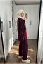 Women's Modal Fabric Double Side Zipper Long Tunic Pants Double Set