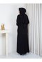 Stoned Buttoned Long Cardigan Balloon Sleeve Knitwear Skirt Set - 7