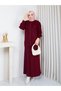Stoned Buttoned Long Cardigan Balloon Sleeve Knitwear Skirt Set - 6