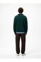 Regular Fit V-Neck Letter Printed Green Sweatshirt - 3