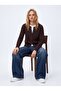 Slim Fit Button Detailed Knitwear Brown Cardigan - 2