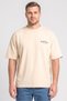 Men Crew Neck Short Sleeve Embroidered T-Shirt, Beige