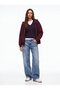 Slim Fit V-Neck Knitwear Navy Blue Sweater