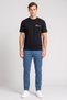 Men Crew Neck Short Sleeve Brand Logo T-Shirt, Black - 2