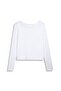Regular Fit Flamlı Basic White Sweatshirt - 4