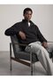 Regular Fit High Collar Black Sweatshirt with Button Detail - 2