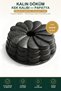 Thick Cast Cake Mold Daisy Black 25 cm Diameter Non-Stick Bundt Cake Mold with Whisk as a Gift