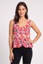Women U-Neckline Sleeveless Floral Print Tank Top, Multicolor