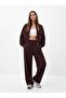 Relaxed Fit Elastic Waist Modal Brown Trousers