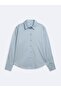 Regular Fit Basic Long Sleeve Blue Shirt - 4