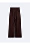 Relaxed Fit Elastic Waist Modal Brown Trousers - 4