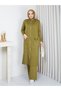 Cold Yarn Pocket Bow Detailed Buttoned Long Vest Knitwear Trouser Set - 3