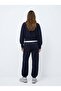 Regular Fit Letter Printed Rubber Cuffed Navy Blue Tracksuit - 2