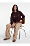 Regular Fit Sign Printed Crew Neck Brown Sweatshirt - 2