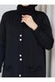 Cold Yarn Pocket Bow Detailed Buttoned Long Vest Knitwear Trouser Set - 4