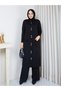 Cold Yarn Pocket Bow Detailed Buttoned Long Vest Knitwear Trouser Set - 3
