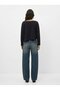 Regular Fit Asymmetrical Collar Long Sleeve Anthracite Sweatshirt - 2