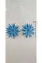 Blue Color Crystal Stone, Star Flower Earrings Acr9764 - 3