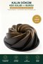 Thick Cast Cake Mold Auger Black 25 cm Diameter Non-Stick Bundt Cake Mold with Whisk as a Gift