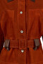 Capri Women's Cinnamon Shirt Collar Short Suede Leather Jacket 26Wgd569510 - 7