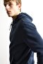 Regular Fit Hooded Soft Fleece Basic Sweatshirt with Kangaroo Pocket X8283Az26Au - 3