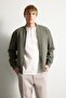 Slim Fit Bomber Collar Zippered Coat H1540Ax26Au - 3