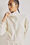 Standard Fit High Collar Zippered Crop Modal Basic Sweatshirt Cardigan H4538Ax26Au