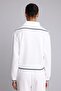 Standard Fit Zippered Stand Collar Stripe Detailed Modal Basic Sweatshirt Cardigan H4700Ax26Au - 5